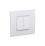 Interruptor Doble 9/12 16A Armado con Placa Blanco Living Light