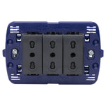 Toma triple semi armado 10/16A LivingLight - color antrasita - SL4180X3E