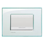 Interruptor 9/12 Armado con Placa y Cubretecla Cristal Living Light