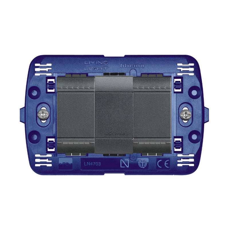 Interruptor Doble 9/12 16A 250V  Antracita  Living Light Semi Armada