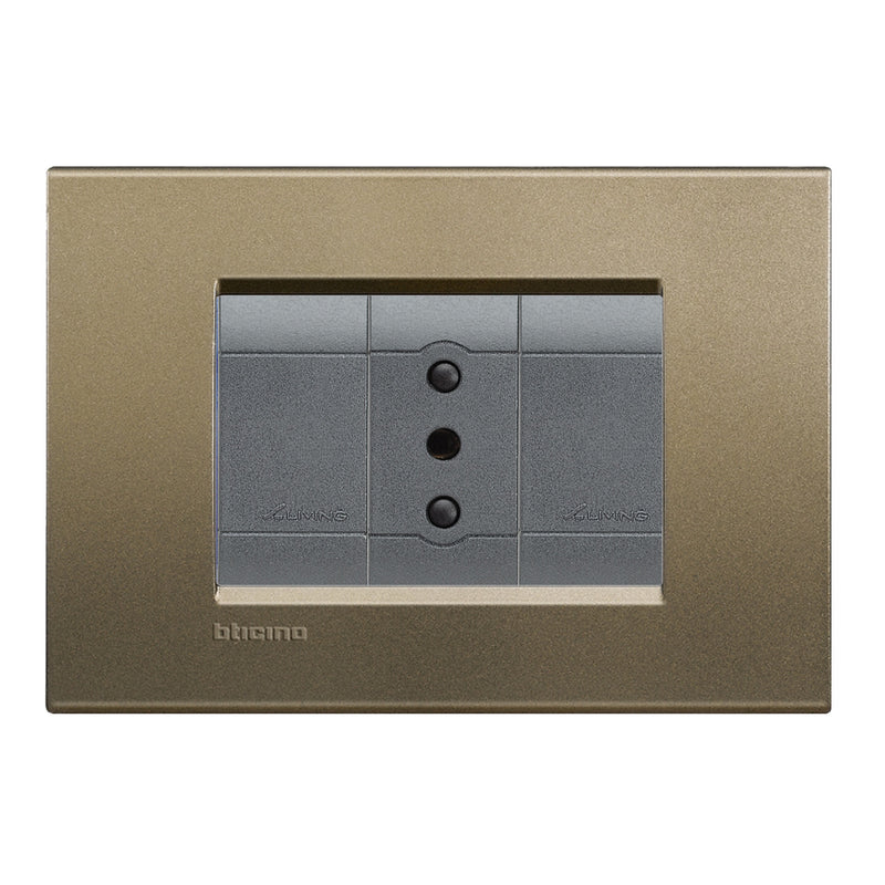 Toma 2P+T 10A 250V Armada con Placa Square Antracita Living Light