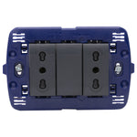 Toma doble semi armado 10/16A LivingLight - color atrasita - SL4180X2E