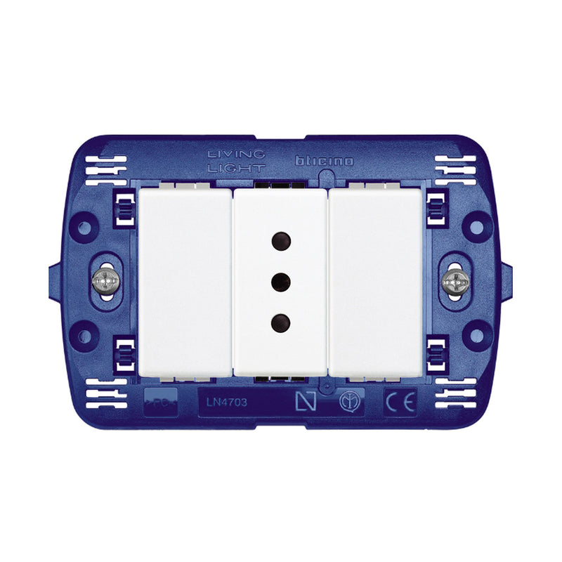 Toma 2P+T 10A 250V Semiarmada Blanco Living Light