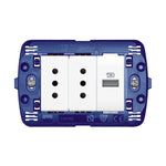 Cargador USB Tipo A + Toma Doble 2P+T 10A 250V Blanco Living Light Semi Armada
