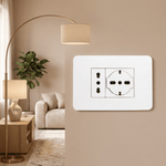 Toma Simple 10/16A + Schuko Universal Flat Blanco Armado MatixGO
