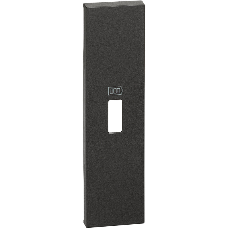 KG10C - Cubremódulo para cargadores USB - tamaño 1 módulo color negro